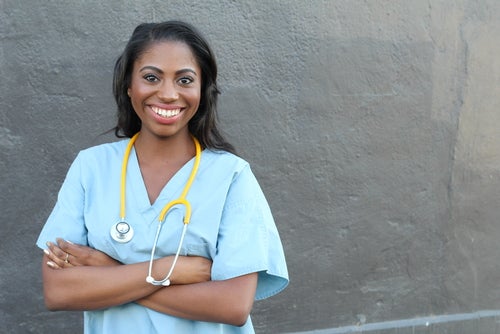 black nurse practitioner working