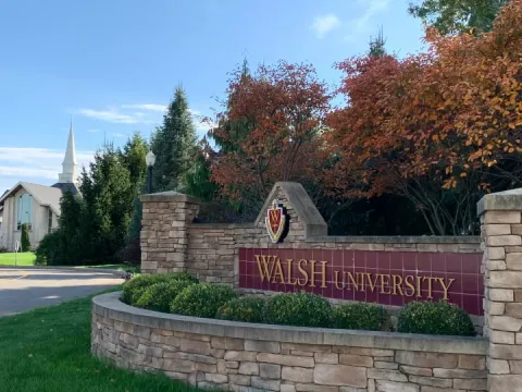 Walsh university campus entrance 