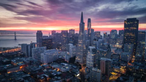An aerial photo of San Francisco.